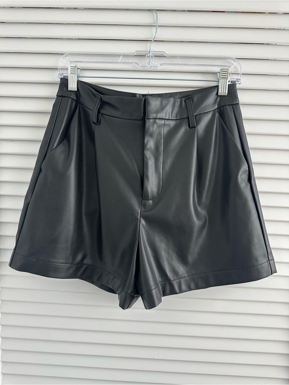 DKNY Faux Leather Shorts